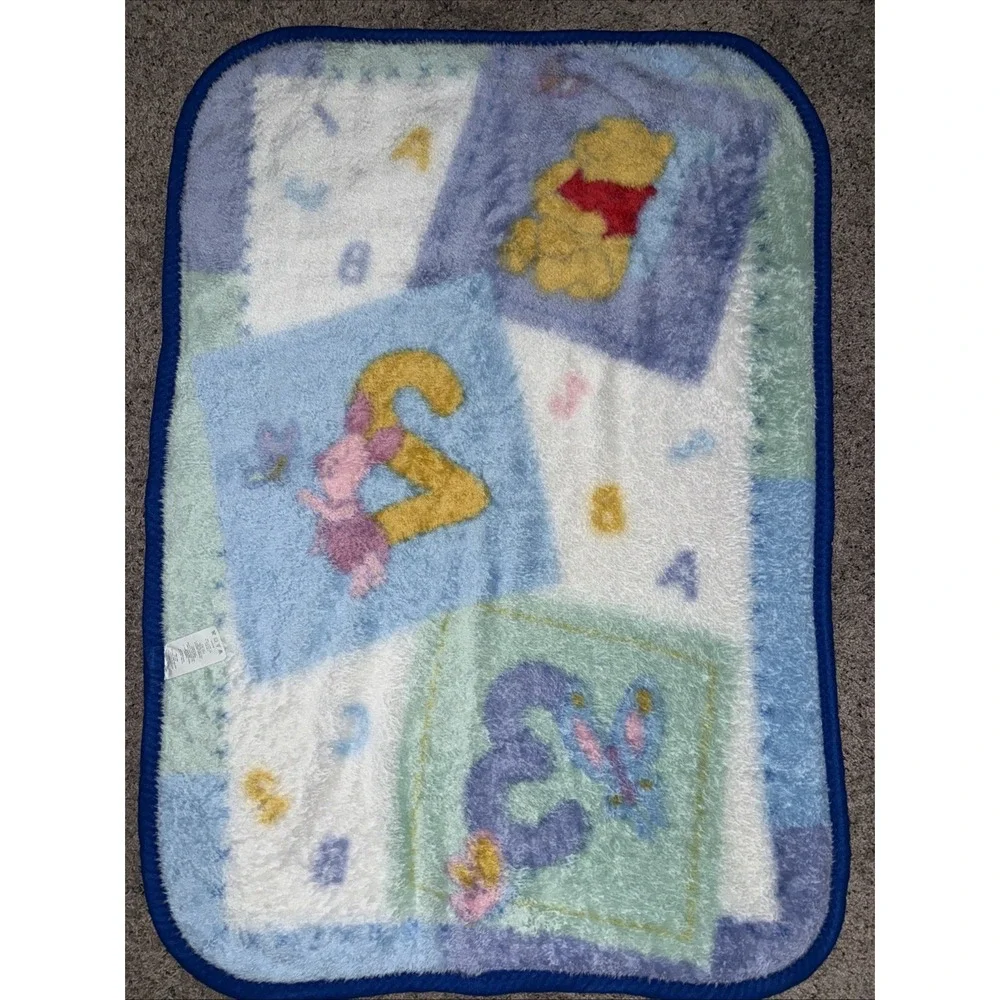 Vtg Crown Crafts Winnie The Pooh Baby Blanket 1‎ 2 3 30